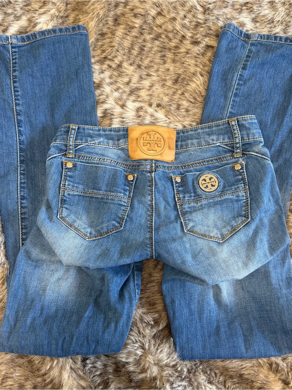 y2k grail - tory burch vintage low rise bootcut kick jeans